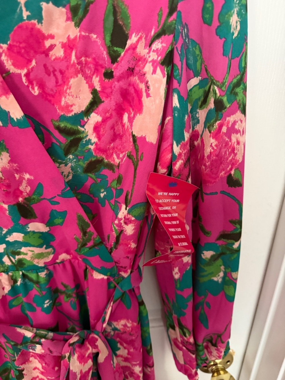 Tahari ASL Women’s Pink Green Floral Tiered Maxi Dress Size 8 NWT - Picture 7 of 7